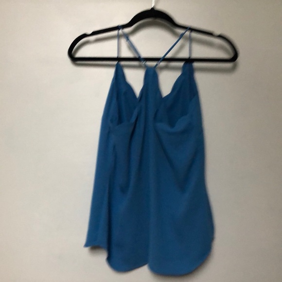 J Crew Blue Scallop Neck Strappy Blouse - Picture 4 of 10